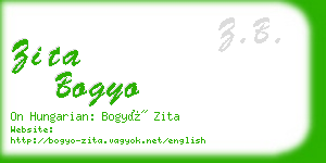 zita bogyo business card